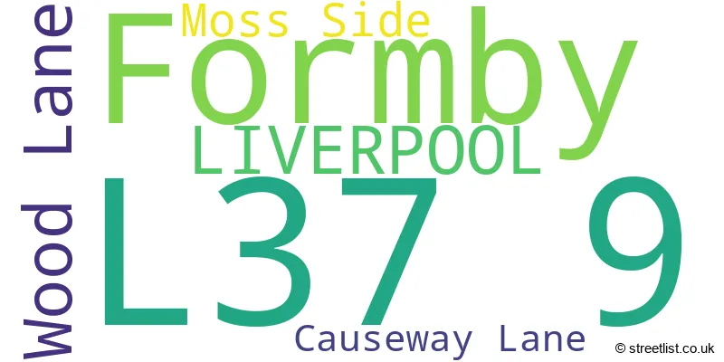 A word cloud for the L37 9 postcode